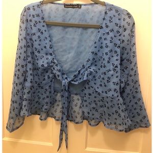 Floral Blue Abercrombie & Fitch top